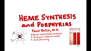 Heme Synthesis and Porphyrias  CRASH Medical Review Series [upl. by Arbmat]