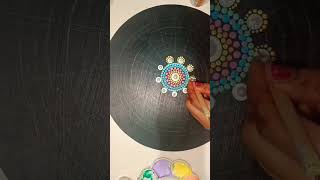 Dot Mandala on 12quot MDF with pastel colours dotmandala pastelcolours arttherapy youtubeshorts [upl. by Mallin]