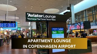 Best Lounge in Copenhagen Airport  Aviator Apartment Lounge in Copenhagen Airport [upl. by Past271]