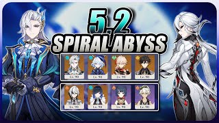 52 Spiral Abyss  Neuvillette amp Arlecchino teams  Genshin Impact [upl. by Tini567]