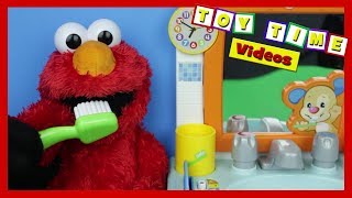 FISHER PRICE LAUGH amp LEARN SINK  Elmo Bathroom Brush Teeth Song Learning Colors Kids Toy Fun [upl. by Ardnazxela]