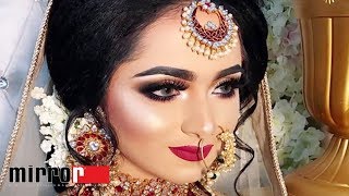 Bridal Makeup Tutorial in Zahid Khan Makeover by Mirror [upl. by Joann]