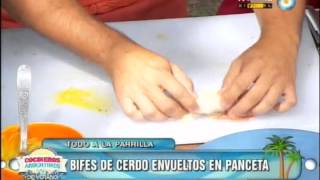 Bifes de cerdo envueltos en panceta a la parrilla [upl. by Nivan126]