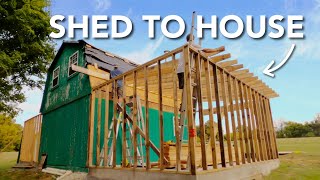 Building the Roof  Abandoned Shed to House Renovation [upl. by Crin]