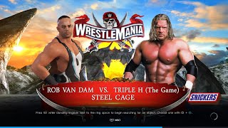 WWE 2K22 Rob Van Dam Vs Triple H In Steel Cage Match Gameplay On PS4 [upl. by Kirit492]