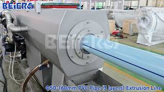 BEIER machinery 50160mm PVC PIPE 3 layers three layers extrusion [upl. by Noemad]