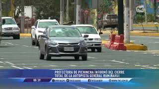 Anuncian cierre total de la Autopista General Rumiñahui [upl. by Nylkaj]