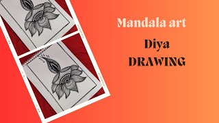 Haw To Draw a Diya  mandala art  Dipawali Drawing [upl. by Peer]