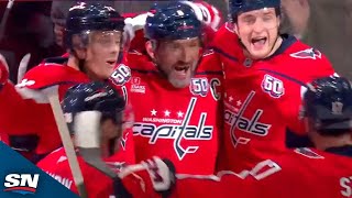 Alex Ovechkin Buries Pair Of First Period Goals vs Rangers [upl. by Simonette992]