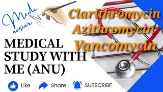 ClarithromycinAzithromycinvancomycinmacrolids pharmacology [upl. by Leuqram161]