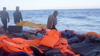 Bodies of migrants and refugees wash ashore on Greek island of Lesbos [upl. by Latihs]