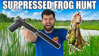 Hunting GIANT Bullfrogs in Backyard POND Catch amp Cook [upl. by Ytsenoh879]