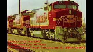 ATSF Warbonnets at Chillicothe Illinois 1980s and 90s railways railroads railfan [upl. by Peadar]