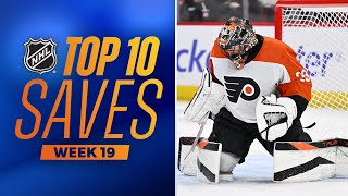 Top 10 Saves from Week 19 202324 NHL Season [upl. by Langston]