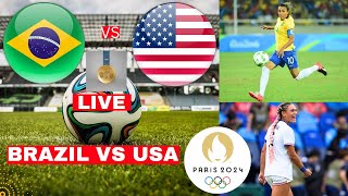 Brazil vs USA Women 01 Live Olympic Games Gold Medal Football Match 2024 Score Highlights USWNT [upl. by Kotta]