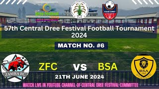 Live Match NO 6 Dree Football Tournament Zamra Football Club vs Bulla Sports Association [upl. by Eiclud]