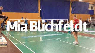 Mia Blichfeldt faces Line Christophersen  top Denmark single ladies match in Gentofte Badminton [upl. by Ahseetal]