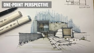 رسم منظور من نقطة تلاشي واحدةonepoint perspective [upl. by Shaylyn]