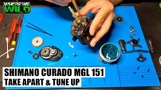 SHIMANO CURADO MGL 151  Take Apart amp Tune Up  Reel Maintenance [upl. by Malinin]