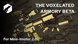 The Voxelated Armory BETA  Weapon Rig Pack for MineImatorDownload Link in Description [upl. by Annenn]