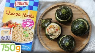 Recette de Courgettes rondes farcies au quinoa  750g  EXPRESS [upl. by Boutis148]