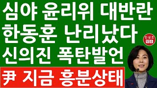 긴급 윤리위 결국 결론 못냈다 한밤 신의진 위원장 충격 발언 윤석열을 제명하라고 한동훈 난리났다 진성호의 직설 [upl. by Idhem]