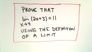 Precise Definition of a Limit and Proving  Linear Function Example [upl. by Nillad]