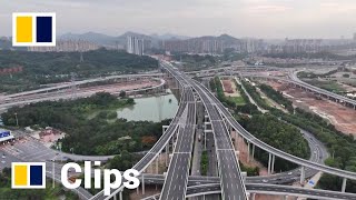 Aerial view of China’s new ShenzhenZhongshan mega link [upl. by Arec]