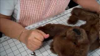 Part 13 How to Make a Jointed Fur Teddy Bear  Attaching the head arms amp legs to the body [upl. by Brinn]