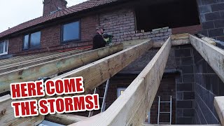 Building the back leanto roof Self Build Extension Part 8 [upl. by Nikolas]