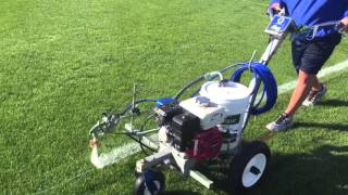 Valspar Field Marking Demo with Graco LineLazer 3400 [upl. by Akemihs653]