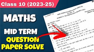 Class 10 Basic Maths Question Paper Solution 202425 Answer Key Evening Shift Mid Term Exam [upl. by Lehcar908]