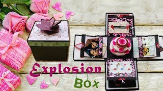 EXPLOSION BOX WITH BIRTHDAY CAKE  DIY EXPLOSION BOX  BIRTHDAY GIFT  SURPRISE BOX [upl. by Milinda]