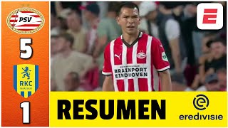 PARTIDAZO y DOBLETE de HIRVING LOZANO para darle la VICTORIA al PSV ante RKC WAALWIJK  Eredivise [upl. by Forlini]