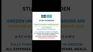 Sweden🇸🇪University Admissions areOPEN for SI Global Scholarship2025 education SwedishScholarships [upl. by Hajar]