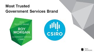 CSIRO  Most Trusted Government Services Brand Roy Morgan Most Trusted Brand Awards 2024 [upl. by Eilhsa]