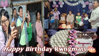 Rwngmari Ni Birthday cake ra laimani 🎂😇💓❤️Susmi and jeet vlogs [upl. by Glendon]