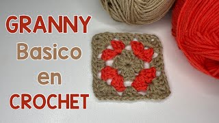 Como tejer a CROCHET un GRANNY BASICOPara PRINCIPIANTES [upl. by Aikram165]