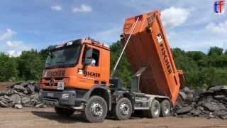 MERCEDES ACTROS 4146 DUMP TRUCK  Rundmuldenkipper Fischer Weilheim 2013 [upl. by Ynittirb]