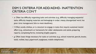 ADDADHD DSM5 Criteria [upl. by Erdnael]