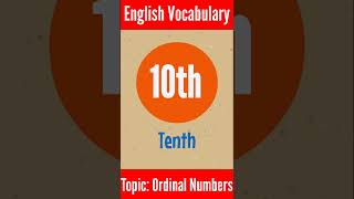 Ordinal Numbers In English  Ordinal Numbers 1 to 21  English Vocabulary Vocabulary Shorts [upl. by Retsub]