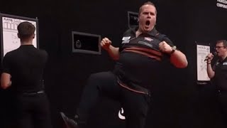 Dirk van Duijvenbode fall incident WALKON  FULL GAME  INTERVIEW  2023 Dutch Darts Championship [upl. by Acus291]