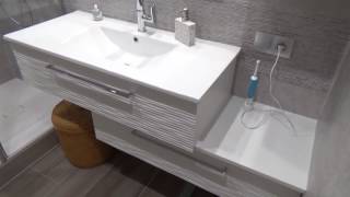 Léna  Meuble Décalé dans une Salle de Bains Moderne et Design  Atlantic Bain [upl. by Attenrev]