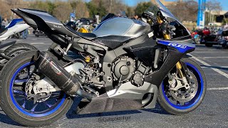 Yamaha R1M vs Kawasaki ZX10RR vs BMW S1000RR vs Kawasaki ZX14R  Throwback [upl. by Atiker]