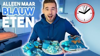 1 DAG ALLEEN MAAR BLAUW VOEDSEL ETEN Challenge [upl. by Enitsyrk]