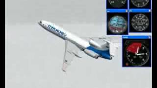 PULKOVO 612 Tupolev Tu154 85185 crash simulation 082206 WEATHER RADAR ATTENUATION EFFECT [upl. by Treborsemaj]