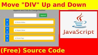 Ep60  Onclick Move Div up or down  JavaScript Source Code [upl. by Kerred]