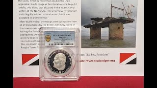 2012 25 Principality of Sealand Prince Roy Commemorative Silver Coin シーランド公国 初代プリンス ロイ・ベーツ 記念銀貨 [upl. by Nagiem]