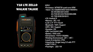 NEW Y18 LTE ZELLO POC 터치 스크린 액정 ZELLO LTE 무전기 출시 [upl. by Kamila]