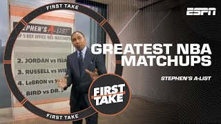 Stephens Alist GREATEST NBA MATCHUPS Bird vs Magic  Jordan vs Isiah 🙌🏀  First Take [upl. by Pleasant]